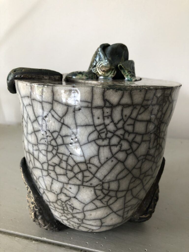 Boite Raku en grès, céramique Raku, cbaucreation